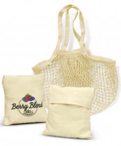 Cotton Mesh Foldaway Tote Bag