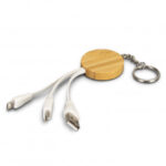 Bamboo Charging Cable Key Ring - Round - Image 2